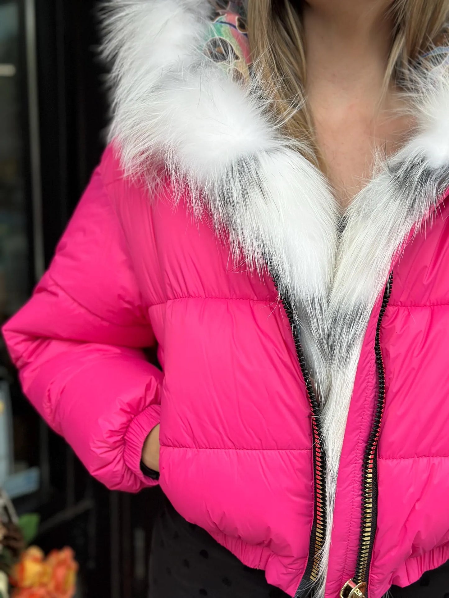 Mila - Puffer Jacket With Fox Trims