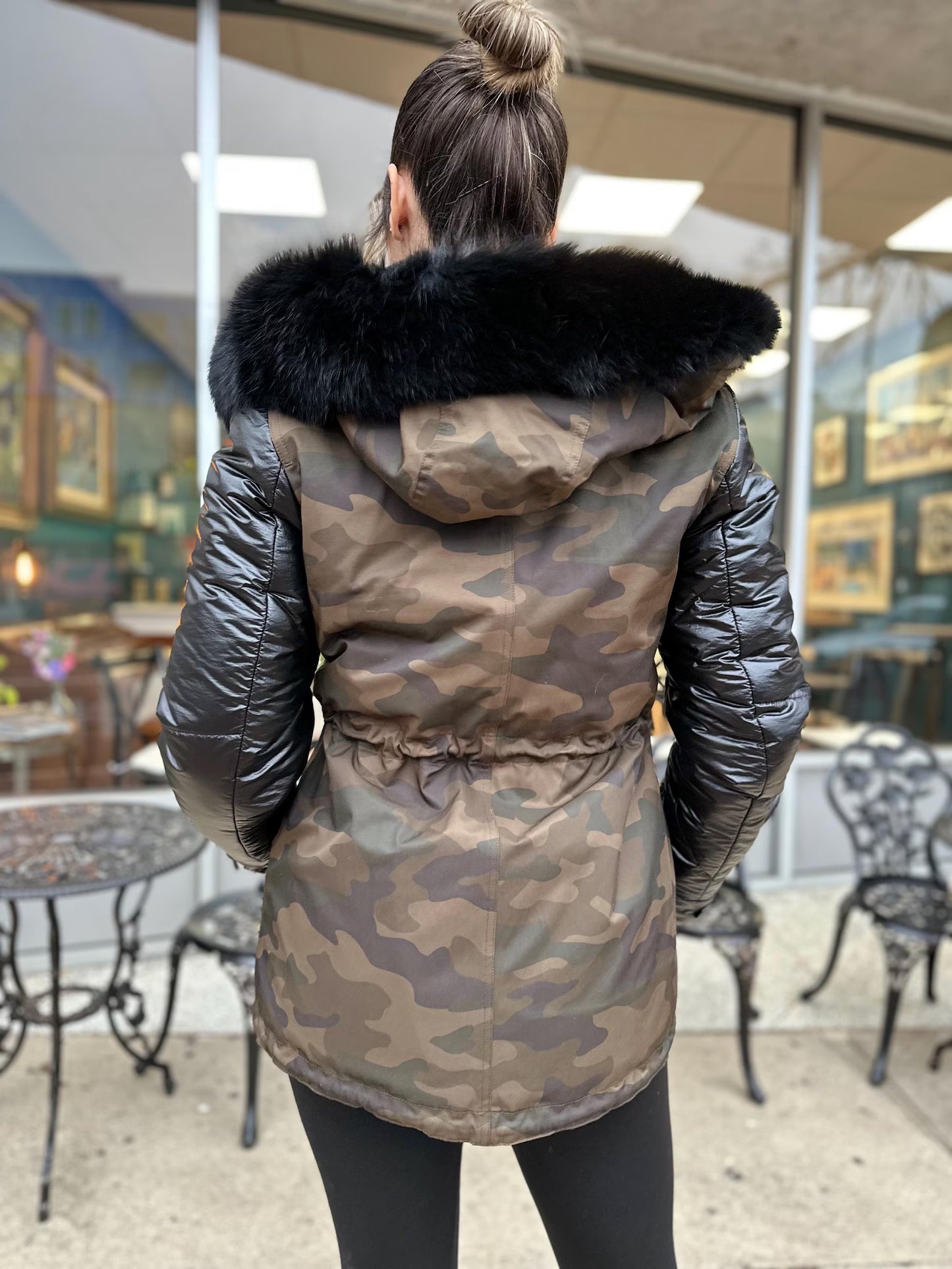 Monica - Sheepskin Shearling Coat With Fox Trims