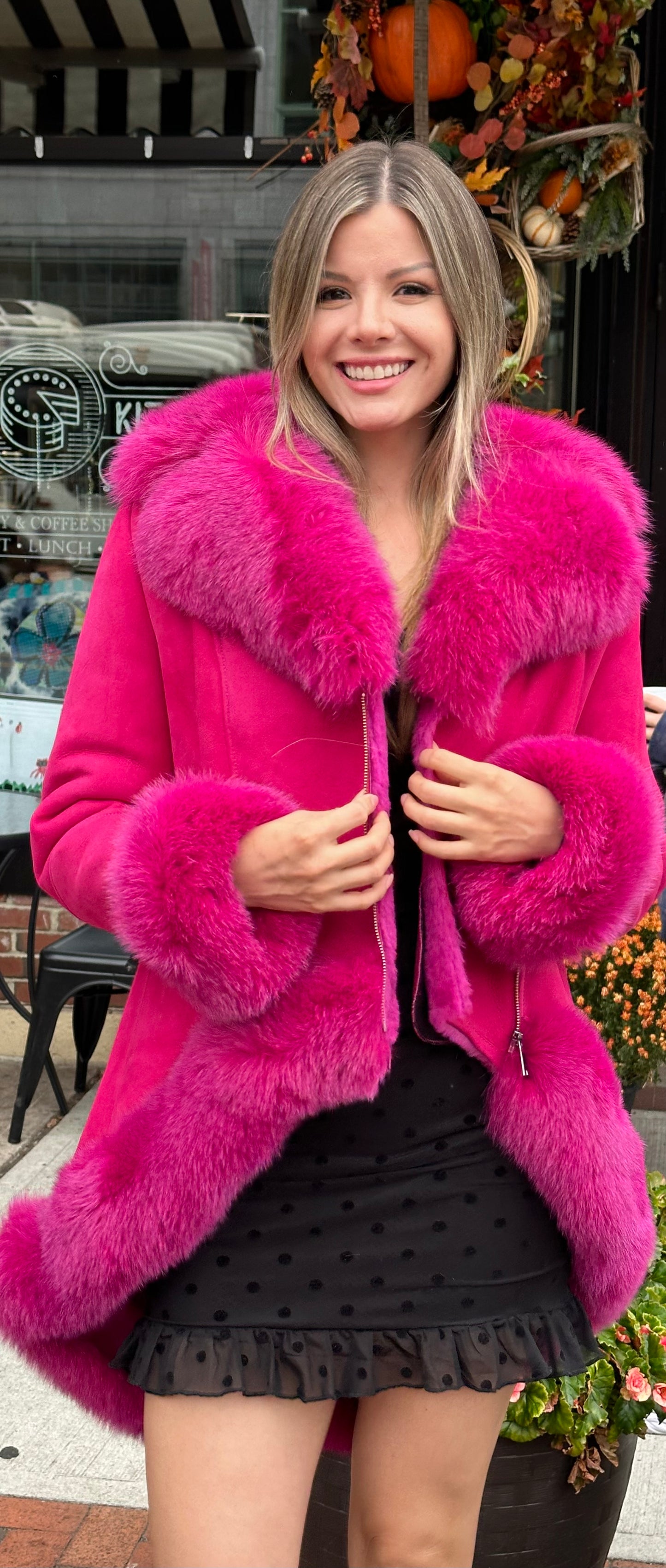 Soho - Sheepskin Shearling Coat With Fox Trims
