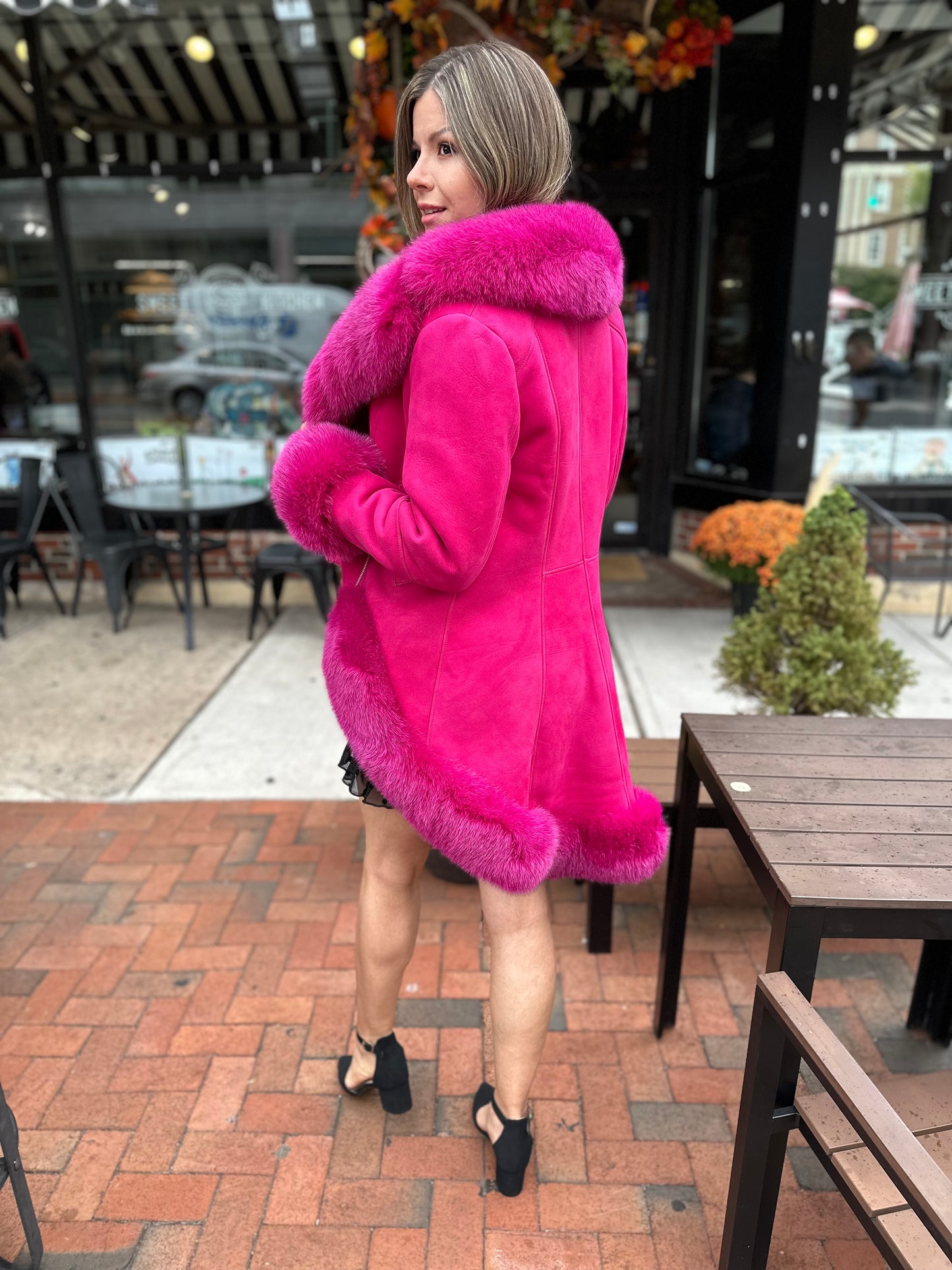Soho - Sheepskin Shearling Coat With Fox Trims