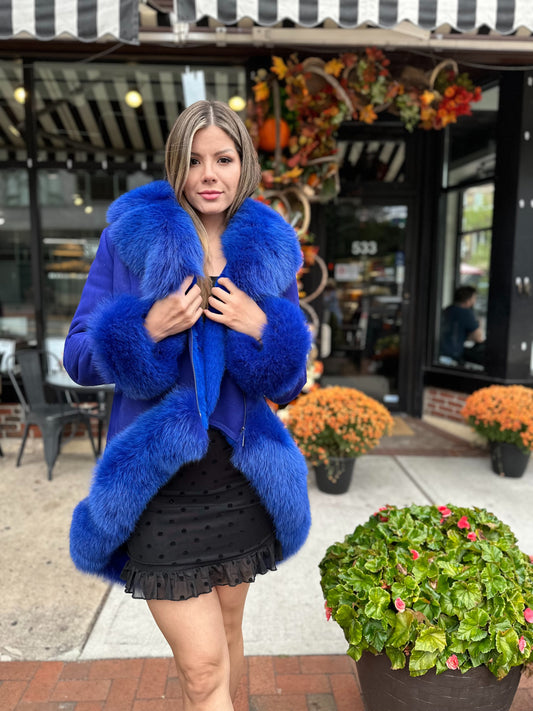 Soho - Sheepskin Shearling Coat With Fox Trims