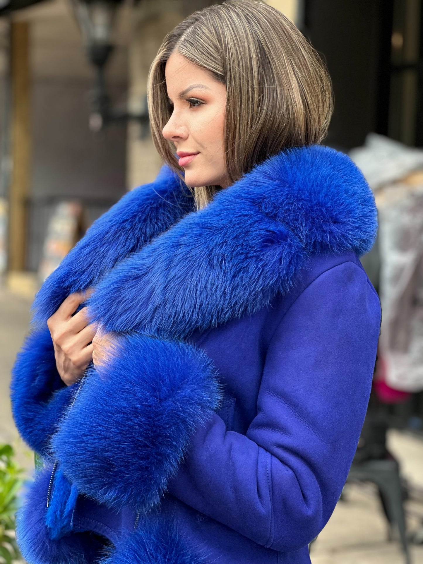 Soho - Sheepskin Shearling Coat With Fox Trims