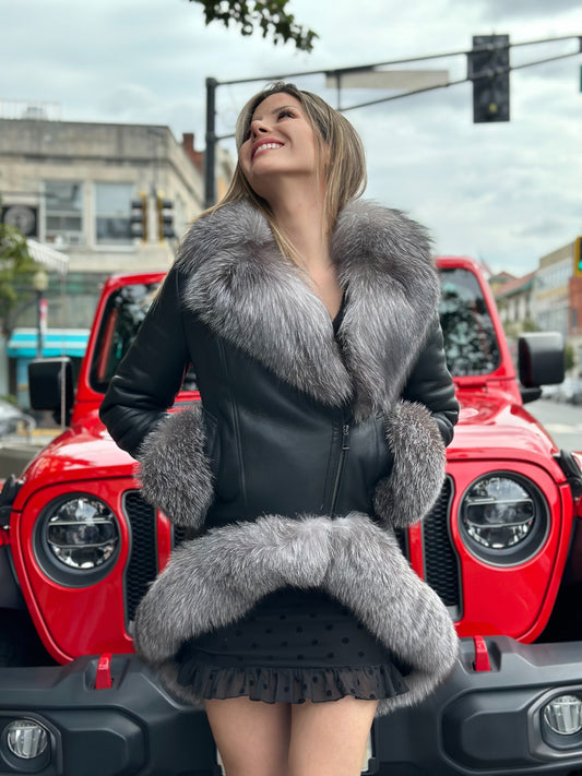 Soho - Sheepskin Shearling Coat With Fox Trims