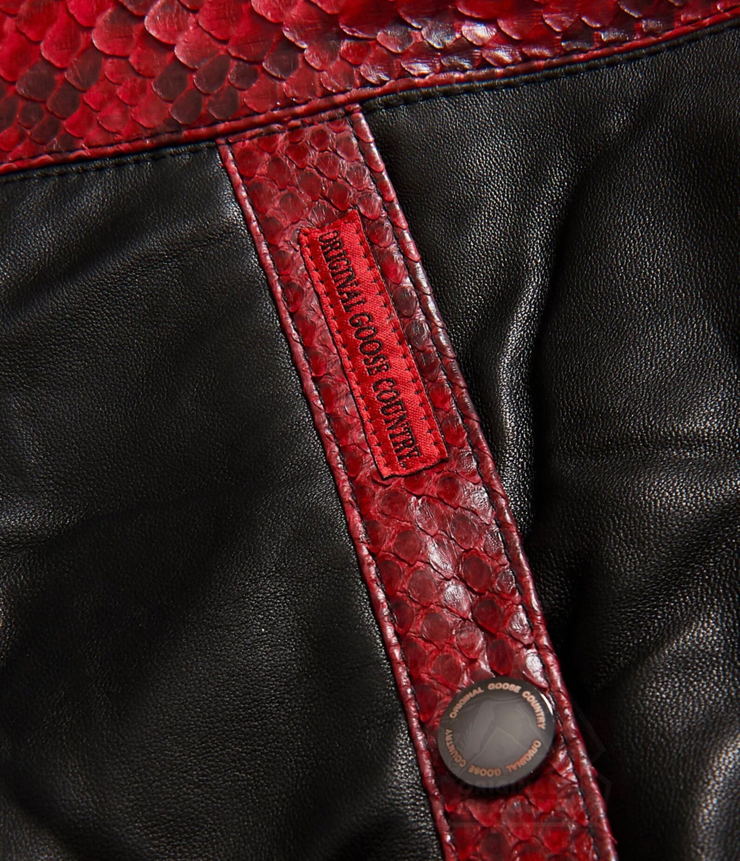 Original Goose Country Men's Goose Down Leather Jacket With Python Skin