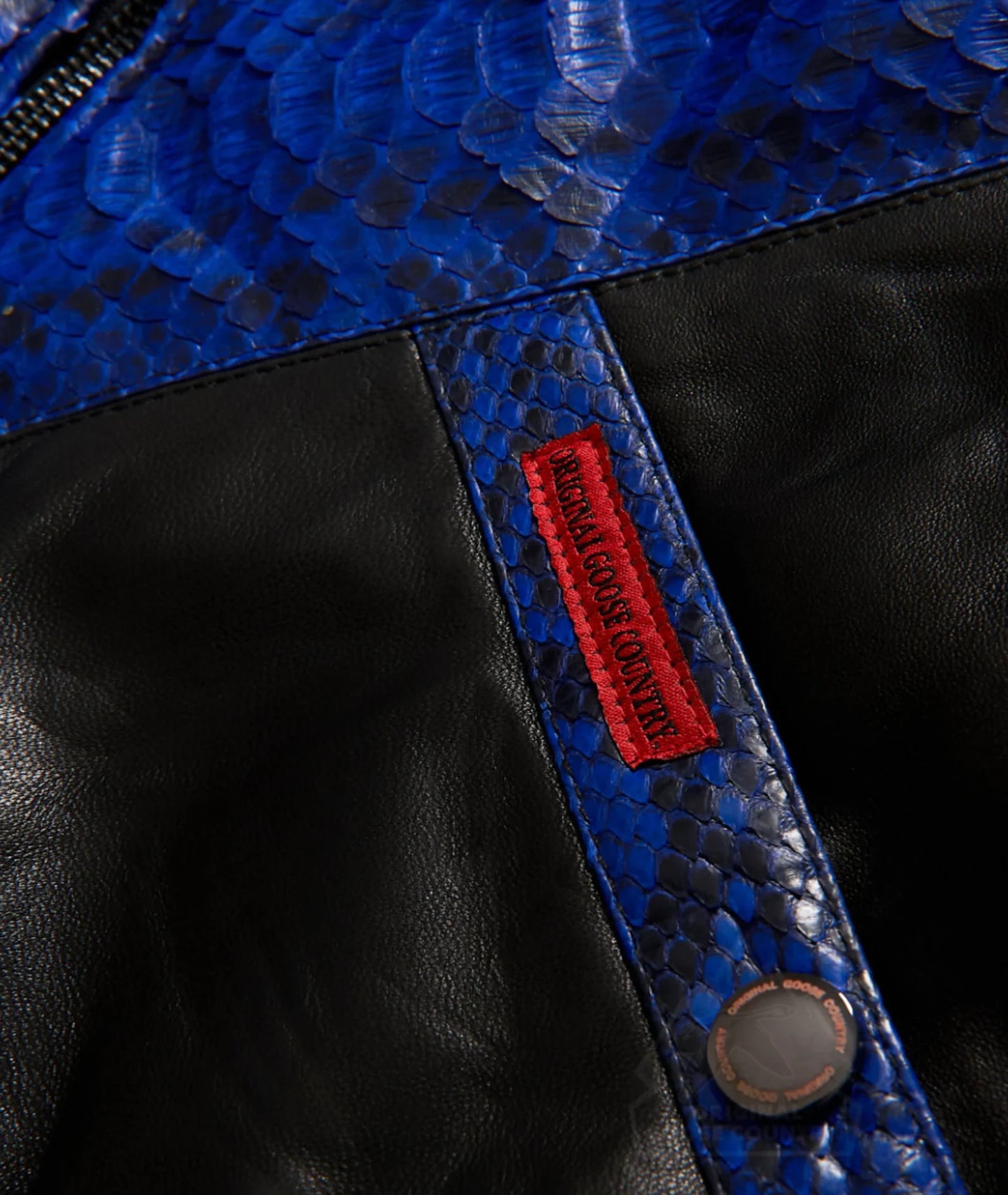 Original Goose Country Men's Goose Down Leather Jacket With Python Skin