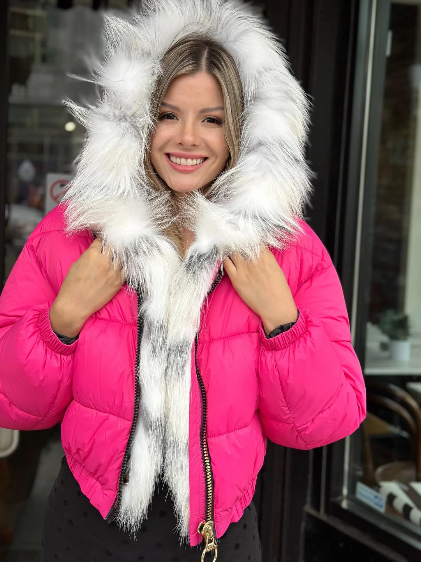 Mila - Puffer Jacket With Fox Trims