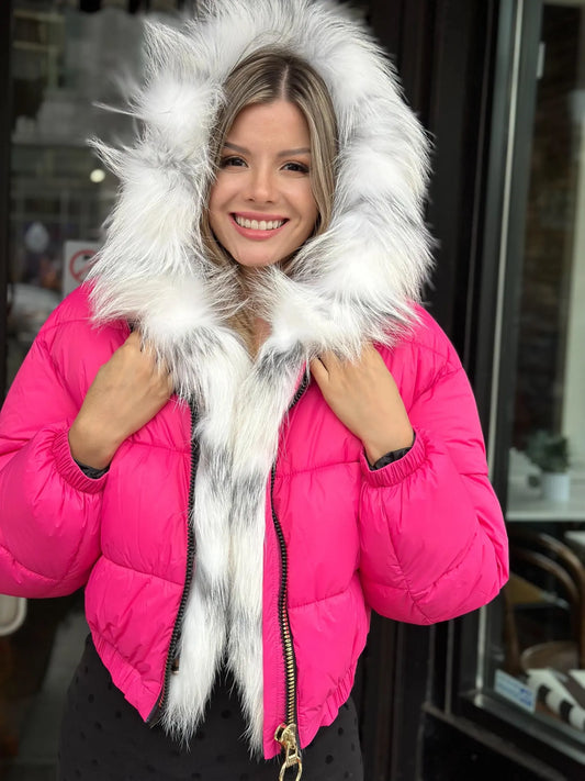 Mila - Puffer Jacket With Fox Trims