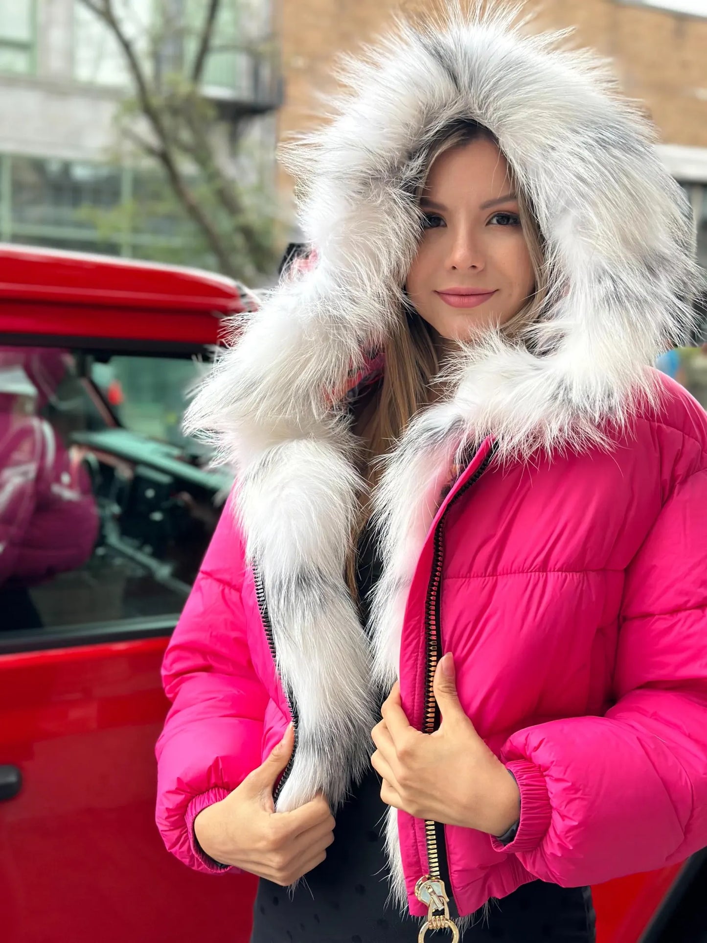 Mila - Puffer Jacket With Fox Trims