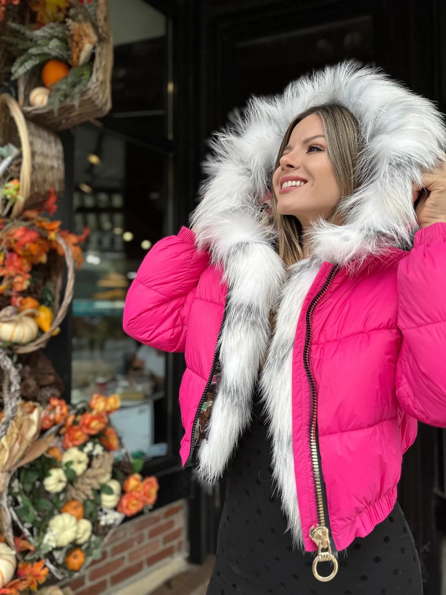 Mila - Puffer Jacket With Fox Trims