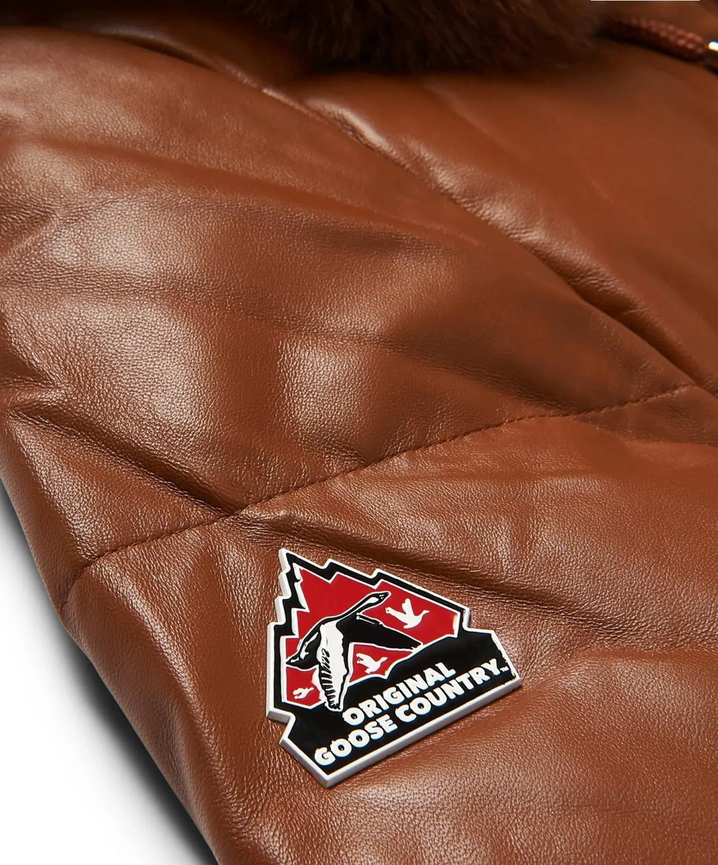 Original Goose Country Men's Goose Down Leather Hoodie