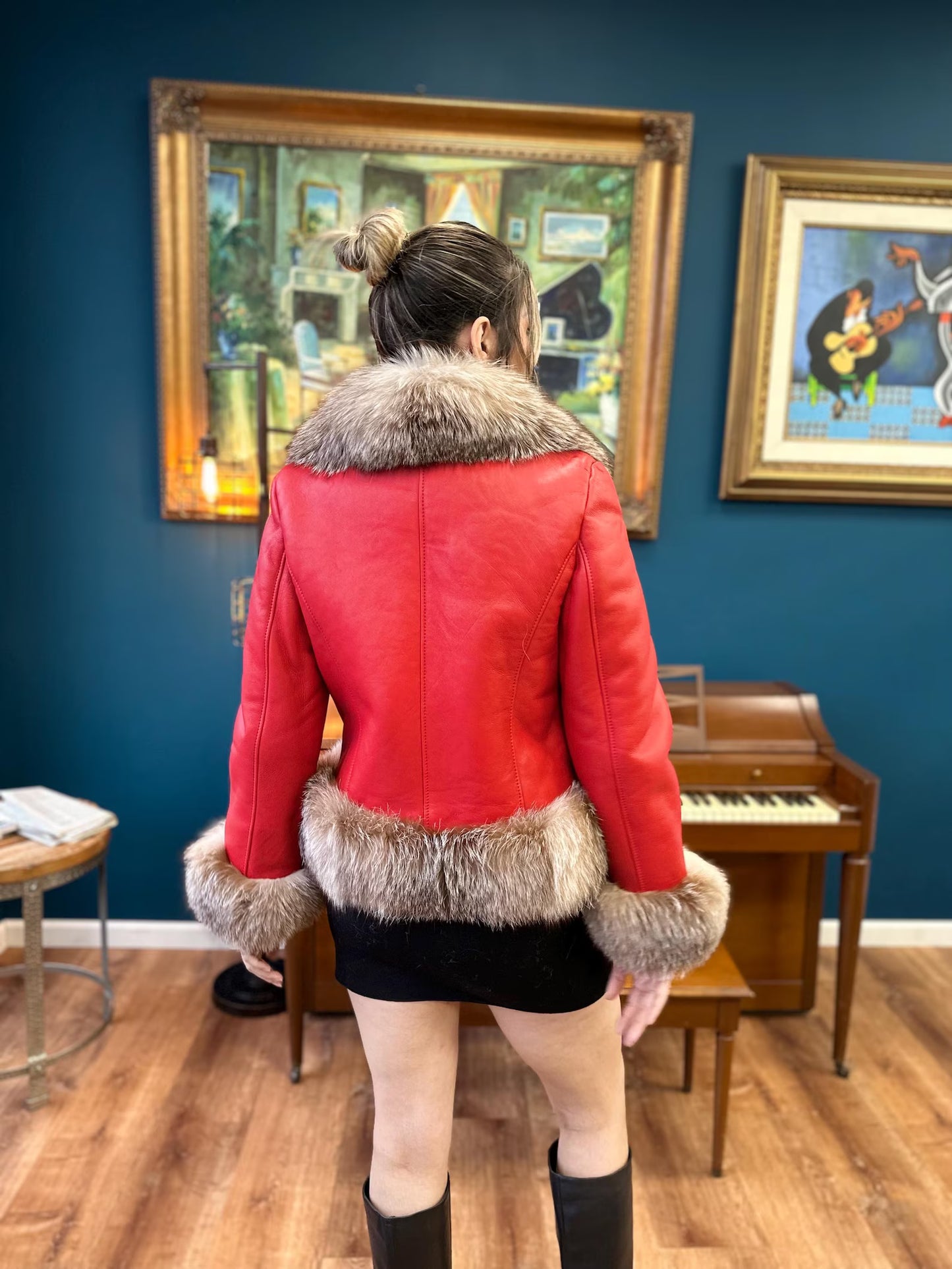 Della - Sheepskin Shearling Coat With Fox Trims